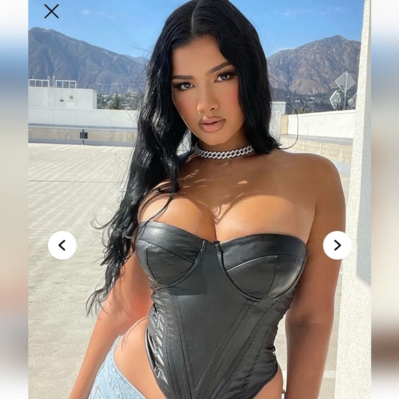 Fashion Nova Tops - Fashion Nova / Bae For Tonight - Faux Leather Corset Top- W Sz Medium